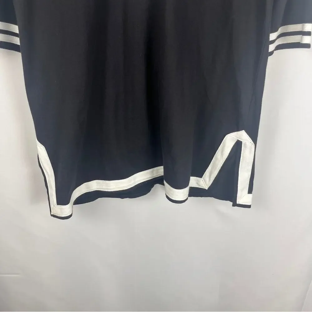 PARADISE BAY Nautical Blue White Trimmed Split Hem 3/4 Sleeve Tunic Coverup Sz M - Picture 4 of 6